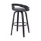 Armen Living Sonia 26" Counter Height Swivel Gray Faux Leather and Black Wood Bar Stool LCSOBAGRBL26 - alternate 4